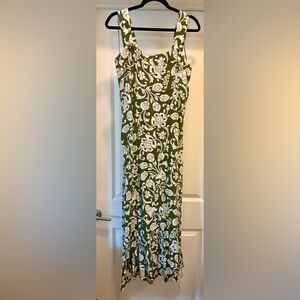 Vince Camuto Floral Square-Neck Smocked-Back Sleeveless Maxi Dress XL